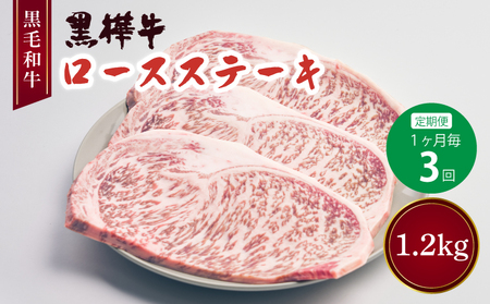 ステーキ 牛肉 【3回定期便】九州産黒毛和牛 杉本本店 黒樺牛 A4～A5等級  ロースステーキ定期便 400g×3回 黒毛和ロースステーキ ビーフロースステーキ 牛ロースステーキ 牛肉ロースステーキ