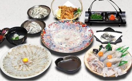 とらふぐ極撰セット(刺し身・たたき・唐揚げ・すり身・とらふぐちりなど)