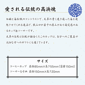 S026-017_高浜焼寿芳窯　平型コーヒーカップ＆ソーサ―　ペアセット