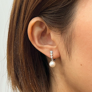 S085-388_あこや真珠 ホワイトピンク 7.5mm - 8mm イヤリング SV925 シルバー925 ジルコニア 真珠
