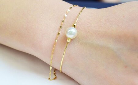 S085-107_天草産 8-8.5mm あこや真珠 パール ブレスレット ホワイトピンク