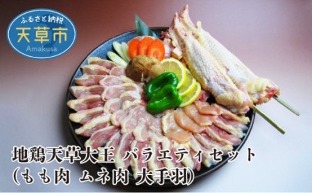 S081-006A_地鶏天草大王 バラエティセット（もも肉 ムネ肉 大手羽）