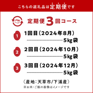 S128-T01A_早期新米 コシヒカリ 定期便 3回 天草産【先行受付】