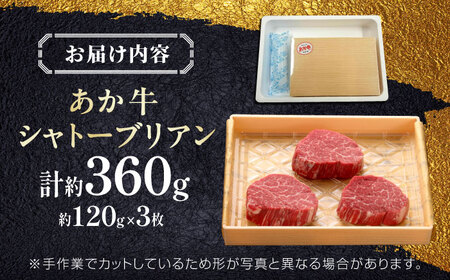 【GI認証】くまもとあか牛シャトーブリアン 約120g×3枚 シャトーブリアン[AYCQ015]