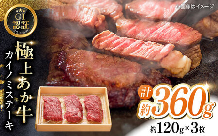 【GI認証】くまもとあか牛カイノミステーキ 約120g×3枚 カイノミステーキ [AYCQ019]