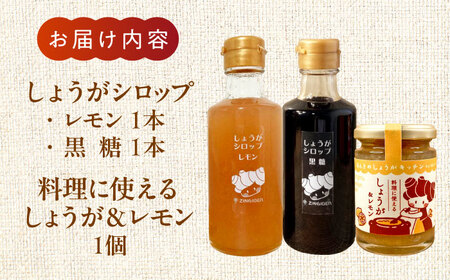 しょうが＆レモン ジャム　生姜 シロップ 2種 レモン・黒糖 セットジャム シロップ[AYAD010]