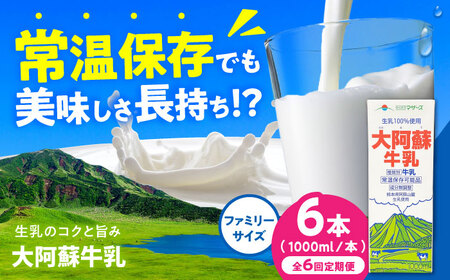 【全6回定期便】大阿蘇牛乳 ロングライフ 1000ml（6本入り） 6L 牛乳[AYAC007]