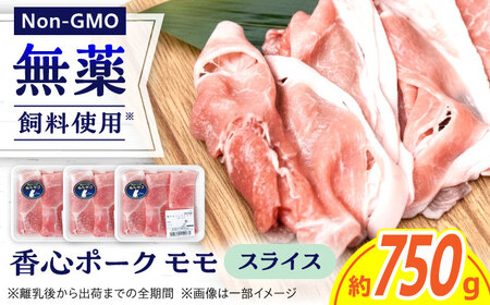 『香心ポーク』豚しゃぶ すき焼き用 もも肉 約250g×3パック（約750g）豚肉 しゃぶ すき焼き 冷凍 熊本県産 [AYCK013]