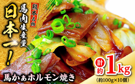 馬かぁホルモン焼 約100g×10個 計約1kg ホルモン[AYAF024]