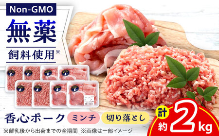 『香心ポーク』切り落とし ミンチ セット  各約250g×4パック 豚肉切り落とし ミンチ[AYCK018]
