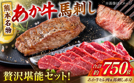 熊本の贅沢 あか牛ヒレ肉約450g 赤身馬刺し約300g（計約750g） ヒレ 馬刺し[AYCB067]