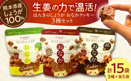 ほんきのしょうが おなかクッキー３種類各５袋セットクッキー[AYAD019]