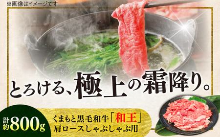くまもと 黒毛和牛 和王 肩ロース しゃぶしゃぶ用 約800g（約400g×2P）ロースしゃぶしゃぶ[AYBR029]
