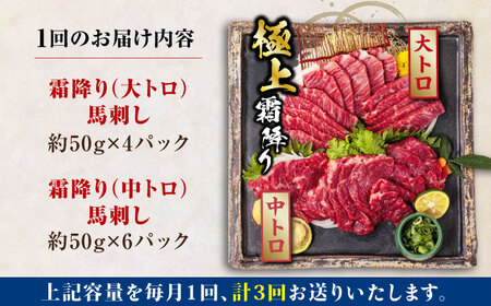 【全3回定期便】国産 霜降り馬刺し2種セット 約500g 馬刺し[AYBP006]