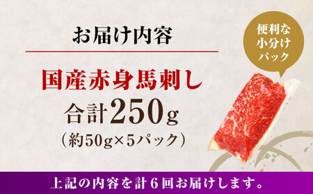 【全6回定期便】国産 赤身馬刺しセット 約250g 赤身馬刺し[AYBP027]