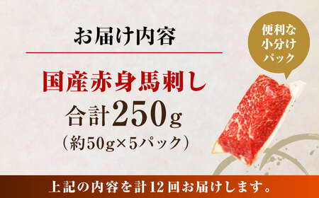 【全12回定期便】国産 赤身馬刺しセット 約250g 赤身馬刺し[AYBP028]