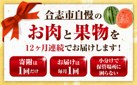 12回定期便 合志市肉と果物定期便プレミアム ステーキ馬刺しすいかAYZZ011
