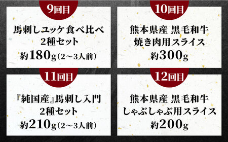 12回定期便 合志市肉と果物定期便プレミアム ステーキ馬刺しすいかAYZZ011
