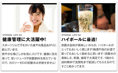【2ヶ月定期便】強炭酸水4箱（計2回お届け 合計4ケース: 500ml×96本）《申込み翌月から発送》 定期便 あり ★強炭酸水★クリアで爽快な喉越し!くまもと風土の強炭酸水★ストロング炭酸水 定期便あり ハイボールなどお酒の割材にも ソーダ 送料無料 定期便あり熊本炭酸水