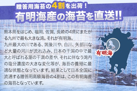 【全3回定期便】 訳あり 一番摘み 有明海産 海苔 120枚《お申込み月翌月以降の出荷月から出荷開始》 熊本県産（有明海産） 海苔 定期便 全形40枚入り×3袋 長洲町 隔月お届け　計360枚