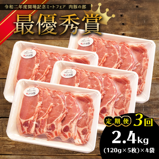 【定期便3回】火の本豚 豚 ロース （2400ｇ） 豚肉