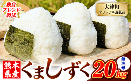 無洗米 熊本県産 ブレンド米 くましずく 20kg 熊本県産 ふるさと納税 無洗米 米 こめ ふるさとのうぜい コメ お米 おこめ《7-14日以内に出荷予定(土日祝除く)》 25,550円
