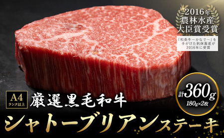 A5 A4 ランク 厳選 くまもと黒毛和牛 シャトーブリアンステーキ 2枚 (180g×2枚)《30日以内に出荷予定(土日祝除く)》熊本県 大津町 和牛焼肉LIEBE シャトーブリアン ステーキ 冷蔵 リーベ