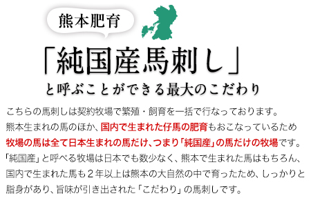 馬刺し 上赤身 ブロック 国産 熊本肥育 冷凍 生食用 たれ付き(10ml×6袋) 100g×6セット 肉 期間限定 絶品 牛肉よりヘルシー 馬肉 予約 平成27年28年 農林水産大臣賞受賞 熊本県大津町《7-14日以内に出荷予定(土日祝除く)》