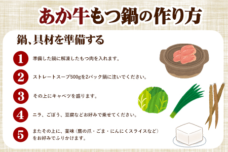 あか牛もつ鍋セット《60日以内に出荷予定(土日祝除く)》三協ダイニング あか牛 もつ鍋 熊本県大津町