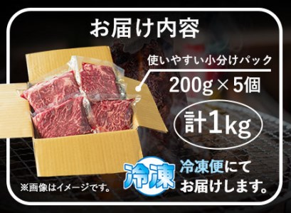 あか牛 上赤身ステーキ用 1kg (200g×5) 有限会社幸路《60日以内に出荷予定(土日祝除く)》 あかうし 赤牛 冷凍 小分けパック