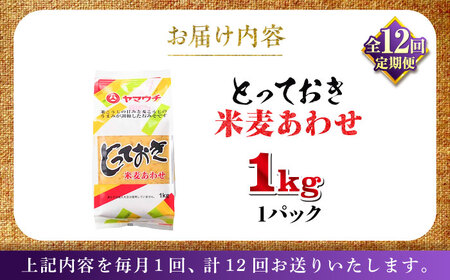全12回定期便 とっておき 米麦 あわせ味噌 1kg みそ 味噌 BHAE008