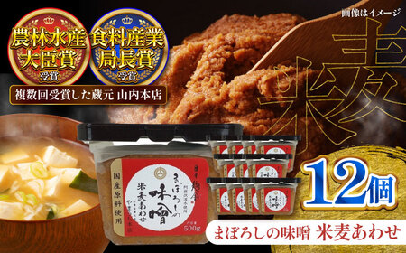 まぼろしの 味噌 米麦 あわせ 500g ×12個セット みそ 味噌 BHAE024