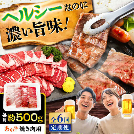【全6回定期便】熊本あか牛 焼肉 用カット(バラ ロース) 約500g BHCY047