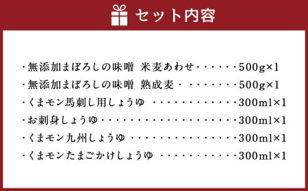 まぼろしの味噌・くまモン醤油セット みそ 合わせ味噌 麦味噌 しょうゆ