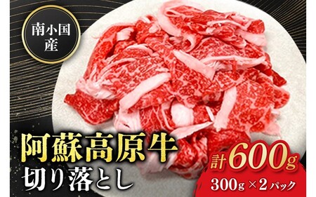 南小国産 阿蘇高原牛 切り落とし 600g 贅沢 牛 牛肉 国産牛 薄切り すき焼き しゃぶしゃぶ 焼肉 熊本県産 国産 贈答用 ギフト 熊本 阿蘇 南小国町 送料無料