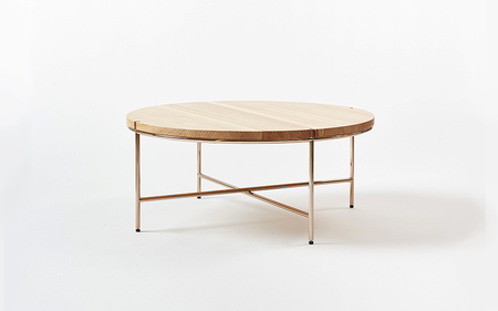 【FIL】コーヒーテーブル MASS Series 900 Coffee Table -Natural Wood & Copper Frame-　小国杉 テーブル ラウンドテーブル 丸テーブル ローテーブル 机 インテリア 家具 木製 無垢材 天然木 おしゃれ リビング ダイニング ギフト セット Foreque 阿蘇 南小国町