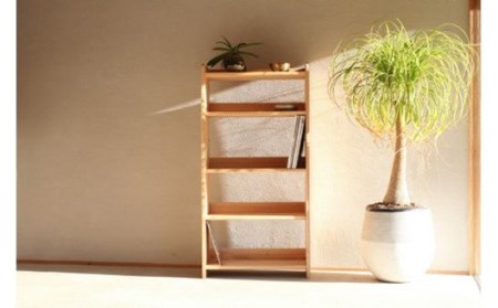 Foreque】 小国杉ブックシェルフ 縦型 本棚 木製 天然木 無垢材 文庫本