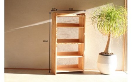 Foreque】 小国杉ブックシェルフ 縦型 本棚 木製 天然木 無垢材 文庫本