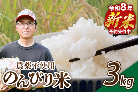 【予約受付】令和8年産・新米 のんびり米 3kg 令和8年産 南小国産 新米 米 白米 玄米 玄米対応可能 ご飯 ごはん お米 無農薬 農薬不使用 産地直送 河津農林 熊本 阿蘇 南小国町 送料無料