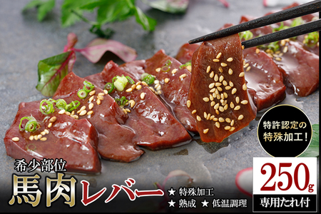 【阿蘇牧場】馬肉 レバー 250g 令和8年1月以降出荷 希少部位 特許製法 氷温熟成 低温調理 加熱済 馬赤身 赤身肉 新感覚 焼いたらもっと美味しい 旨みたっぷり 小分け 専用醤油 タレ付 真空パック 熊本 阿蘇 小国町