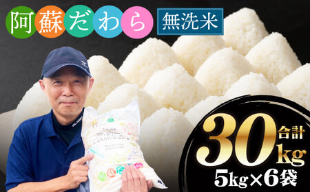  ＜令和7年産＞【無洗米】阿蘇だわら 熊本県 高森町 オリジナル米 計30kg（5kg×6袋） お米 米