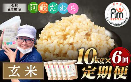 【6ヶ月定期便】阿蘇だわら（玄米）10kg（2kg×5）熊本県 高森町 オリジナル米 お米 米