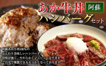 阿蘇 あか牛 丼 (1個) と 阿蘇 あか牛 ハンバーグ (2個) セット あか牛肉100％使用 牛肉 牛 惣菜 冷凍 熊本県産
