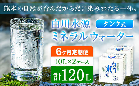 【6ヶ月定期便】白川水源 ミネラルウォーター タンク式  10L×2ケース ×6回《お申込み翌月から出荷》熊本県 南阿蘇村 物産館自然庵 水 ミネラルウォーター 飲料水 飲み水 南阿蘇