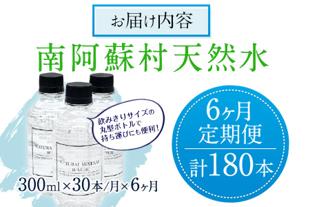 【6か月定期便】南阿蘇村 天然水 300mlボトル×30本（スタイリッシュラベル） 6回お届けで計180本！ハイコムウォーター 《お申込み月の翌月から出荷開始》 熊本県南阿蘇村 天然水