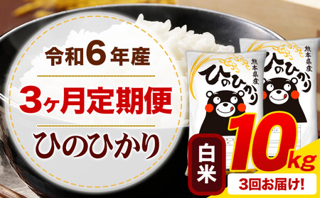 令和5年産 ひのひかり 【3ヶ月定期便】 白米 《お申込み月の翌月から出荷開始》 10kg (5kg×2袋) 計3回お届け 熊本県産 単一原料米 ひの 熊本県 御船町