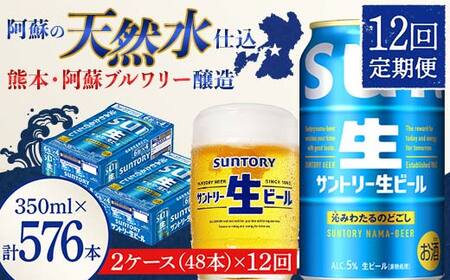 FK7-0152_ 【12回定期便】サントリー 生ビール トリプル生  350ml×2ケース(48缶) 熊本県 嘉島町 ビール サン生