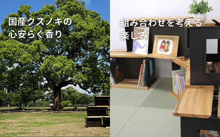 FKK19-02D_組み合わせ家具 「つみ木ばこ2」４個セット 熊本県 嘉島町