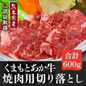 GI認証取得 くまもとあか牛 焼き肉用切り落とし 合計600g(益城町)【配送不可地域：離島】【1646082】