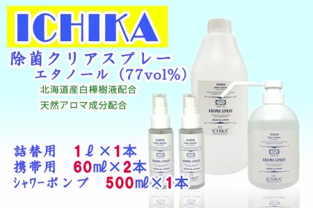 【エタノール77％】除菌クリアスプレーボトルセット